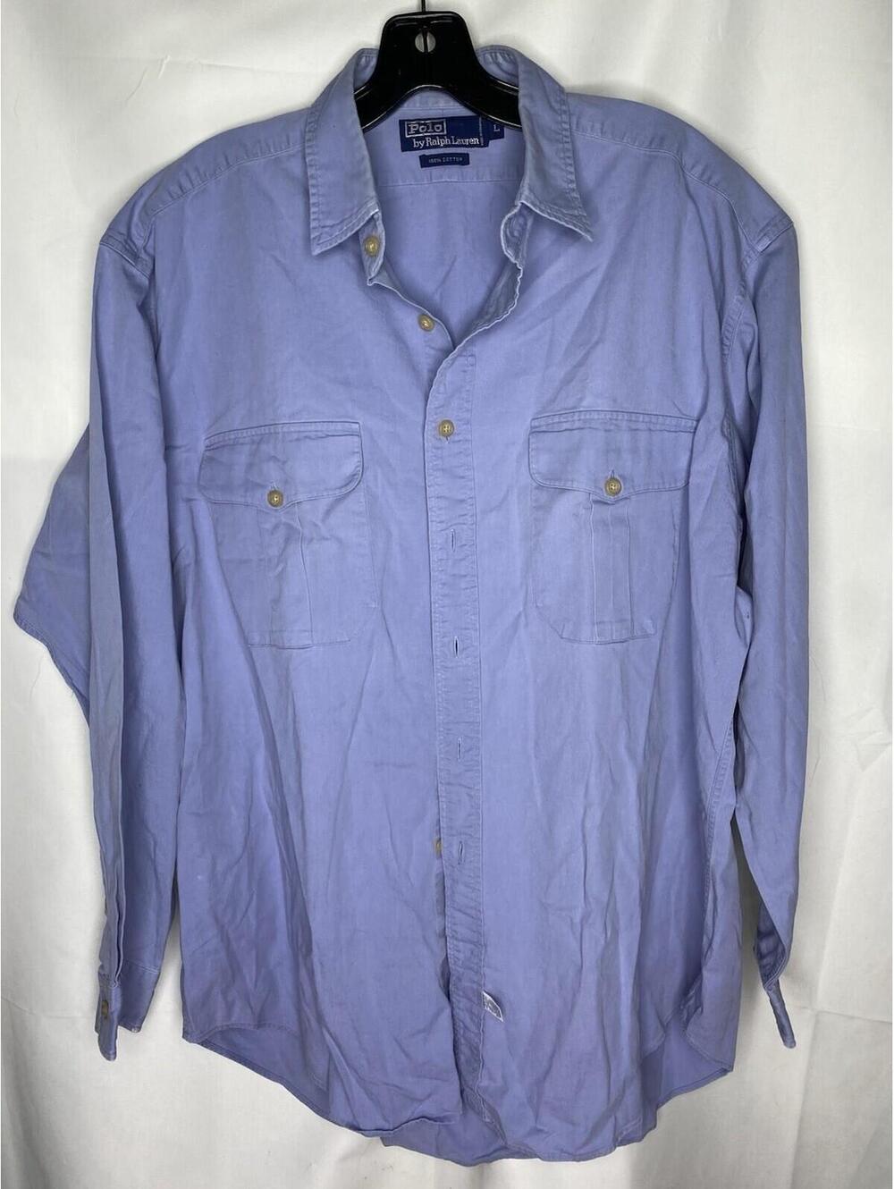 Polo Ralph Lauren Blue Button Down Shirt Size Mens Medium Size Large